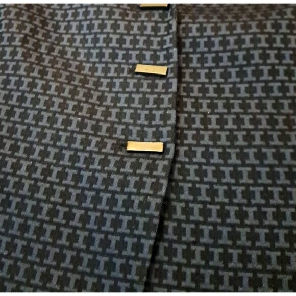 Womens Tahari Cropped Blazer Blue Black Textured Arthur S Levine Career 10 P - Picture 2 of 7